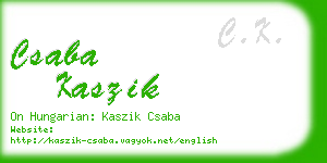 csaba kaszik business card